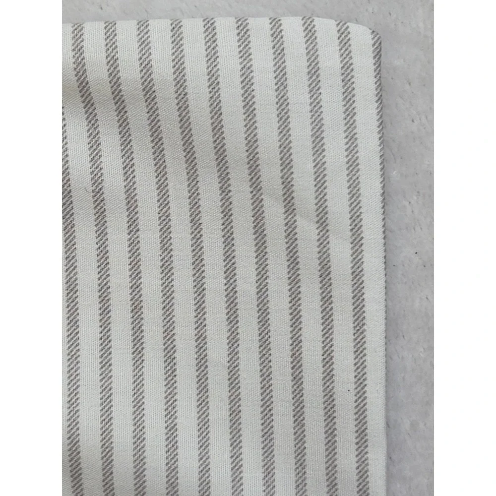 2 LAUREN Ralph Lauren Oxford Stripe Gray Cottage White Farmhouse King Pillowcase